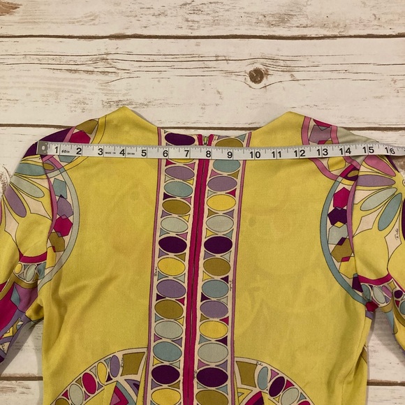 Vintage Neiman Marcus Trophy Room Emilio Pucci Colorful Mod Silk Sheath Dress - Picture 7 of 15